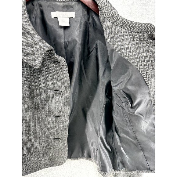 Ann Taylor Petites Womens Jacket Size 0P Dark Gray Long Sleeve Full Button - Picture 12 of 14